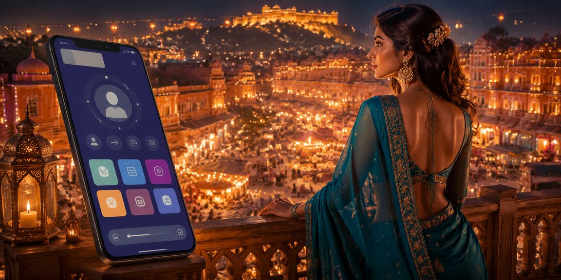 Elite Indian bettor enjoying VIP sports betting in Jaipur traditional attire