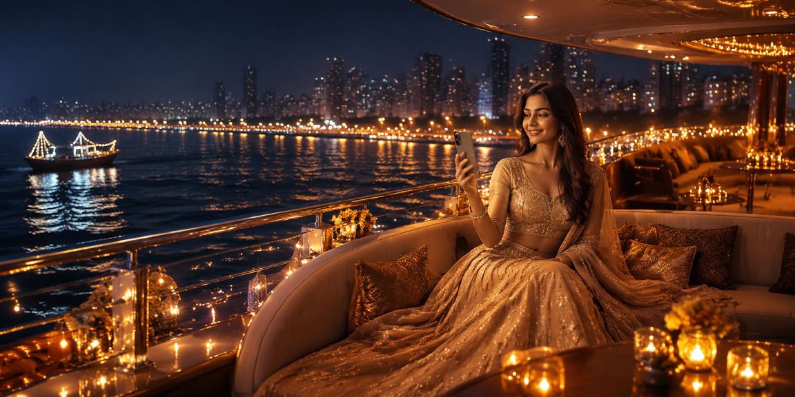 Mobile Casino experience at Mumbai Marine Drive during Diwali festival